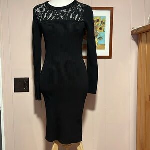 Michael Kors fitted knit black dress size medium